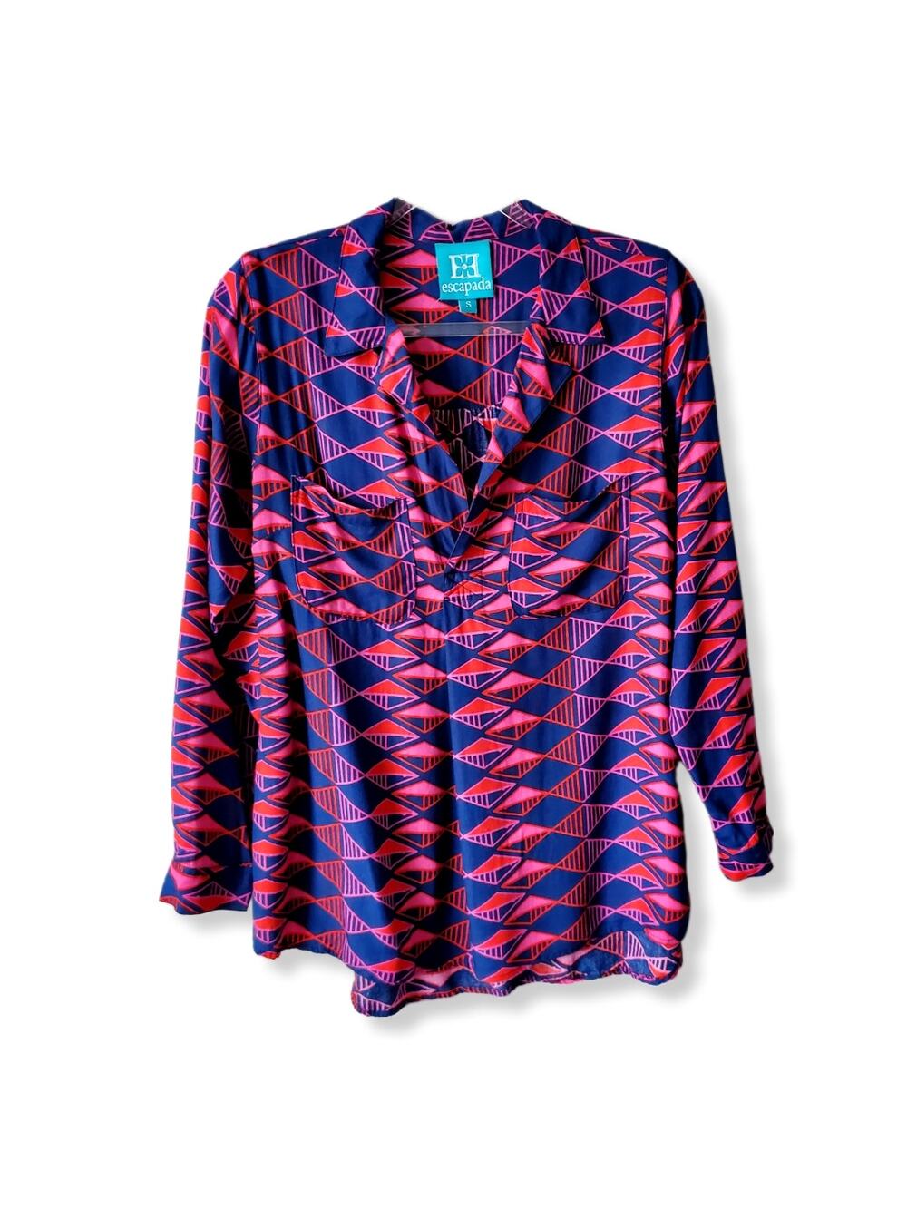 Escapada Women Tunic Top Blouse S Multicolor Geometric Colorful Modern Resort